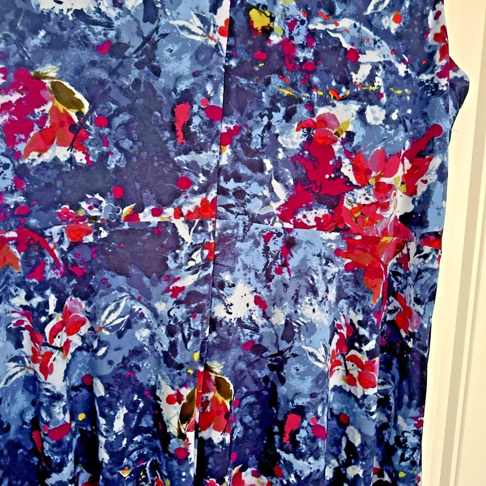 Lauren Ralph Lauren Women's Plus Size Print Twist-Front Jersey Dress Blue 18W - Picture 11 of 12